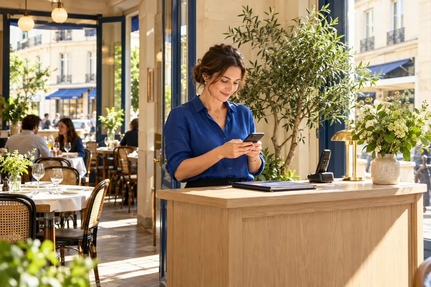Terrasse d’un restaurant parisien